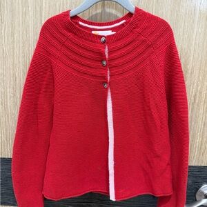 Boden Red Ribbed Cardigan